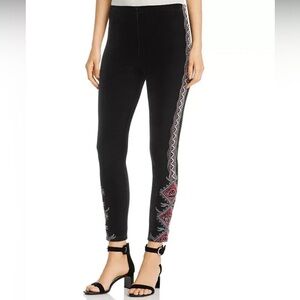 Johnny Was Blair Embroidered Velvet Bohemian Festival Pull On Leggings SzXS